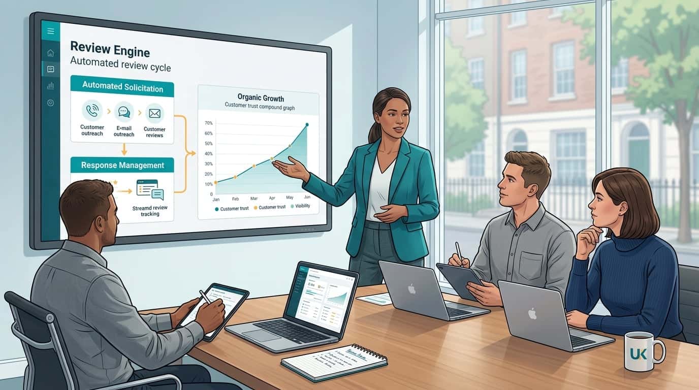 Featured image for industry insight for Public - The Agent Bureau: Automated Review Management: Organic Growth for UK SMEs — Discover how leveraging automated review solicitation and response…