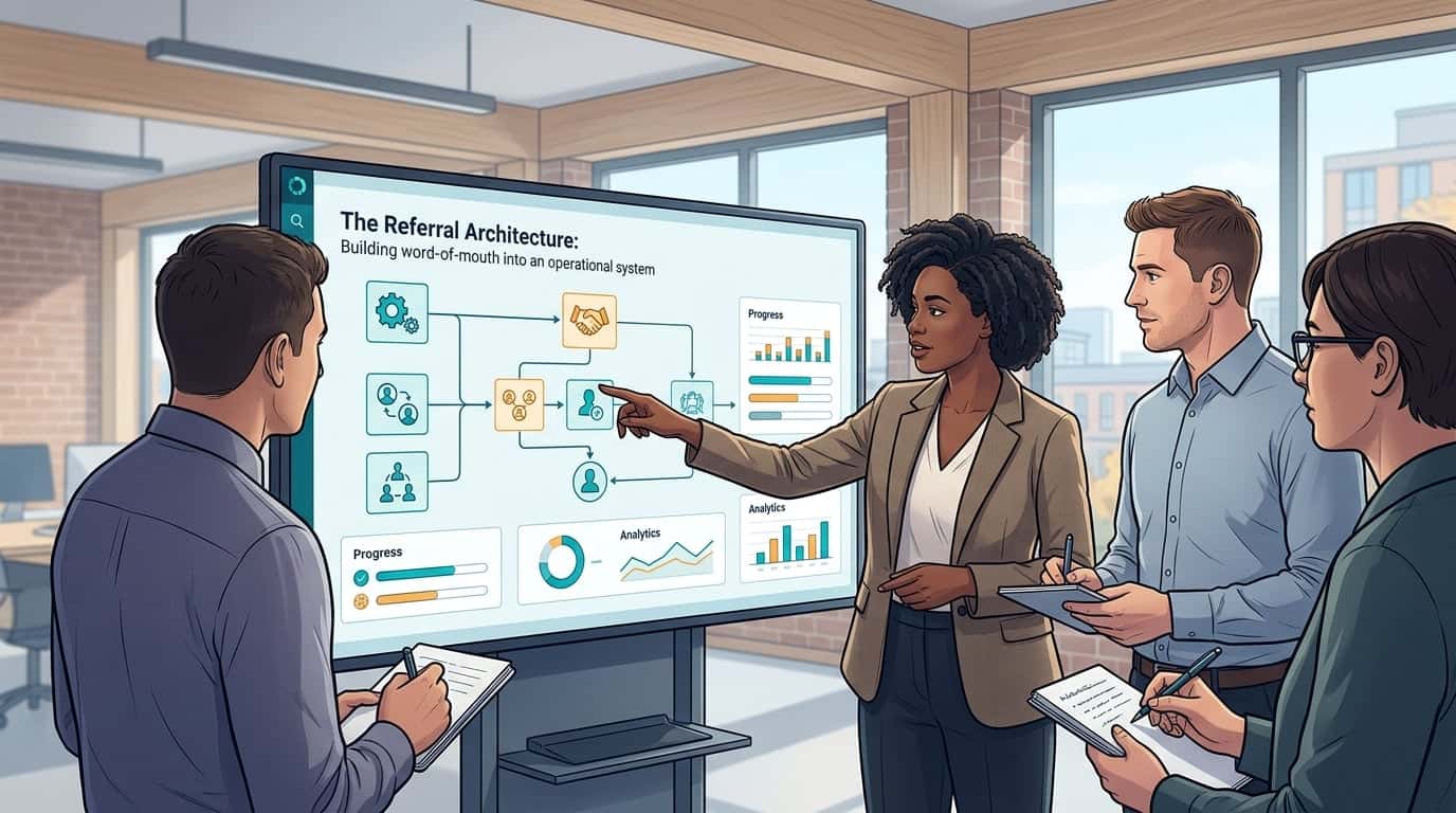 Featured image for industry insight for Public - The Agent Bureau: Referral Architecture: Operationalising Word-of-Mouth for UK SMEs — Discover how UK SMEs can transform unpredictable word-of-mouth…