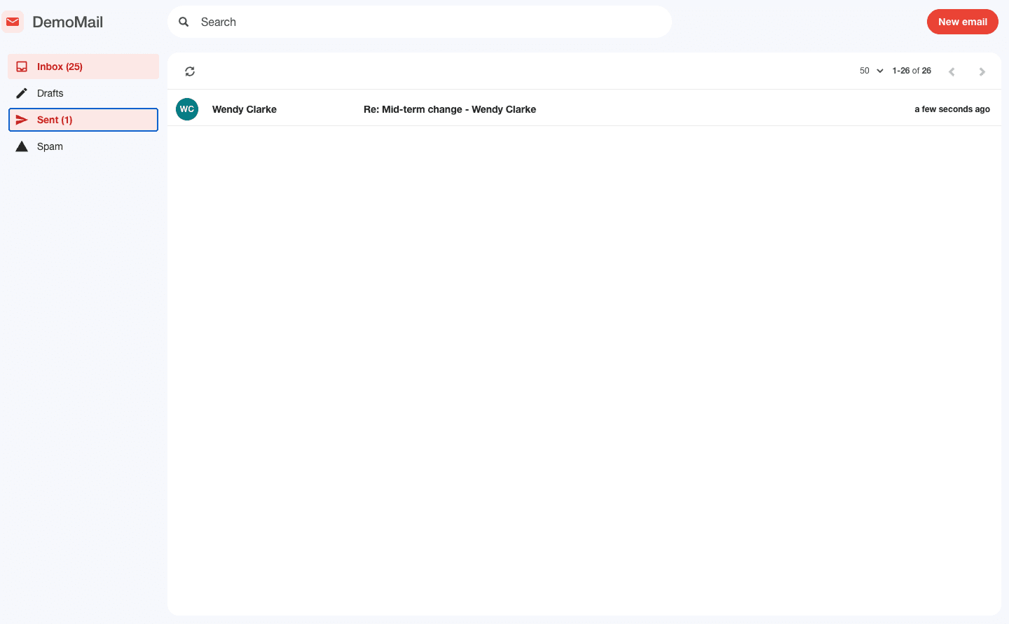Sent folder showing the broker reply to Wendy Clarke after review